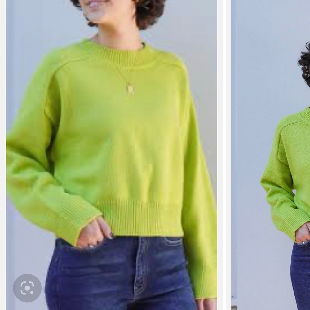 Neon Green Boatneck Sweater *discounted shipping*